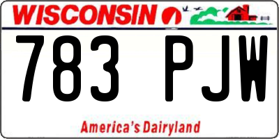 WI license plate 783PJW