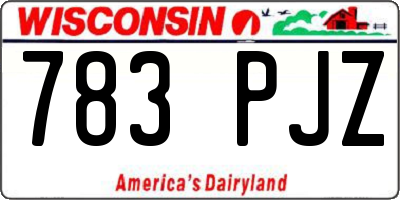 WI license plate 783PJZ