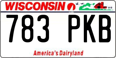 WI license plate 783PKB