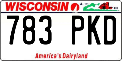 WI license plate 783PKD