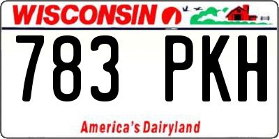WI license plate 783PKH