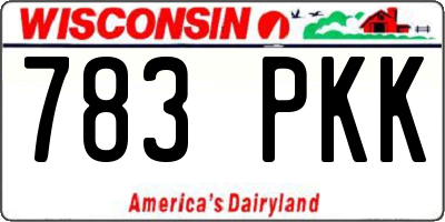 WI license plate 783PKK