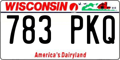 WI license plate 783PKQ
