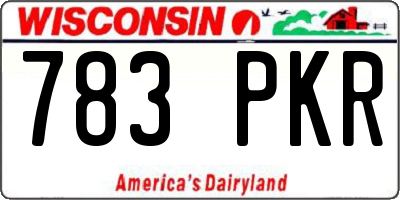 WI license plate 783PKR
