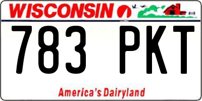 WI license plate 783PKT