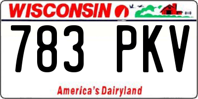 WI license plate 783PKV