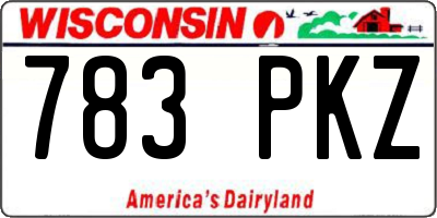 WI license plate 783PKZ