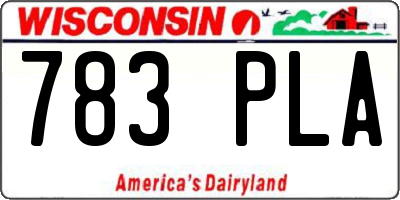 WI license plate 783PLA