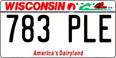 WI license plate 783PLE