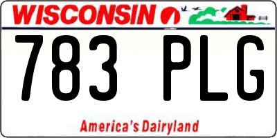 WI license plate 783PLG