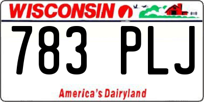 WI license plate 783PLJ