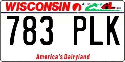 WI license plate 783PLK