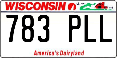 WI license plate 783PLL