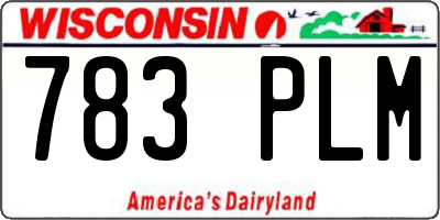 WI license plate 783PLM