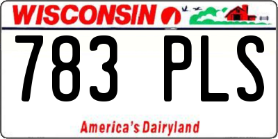 WI license plate 783PLS