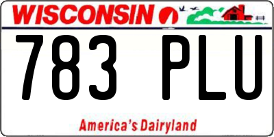 WI license plate 783PLU