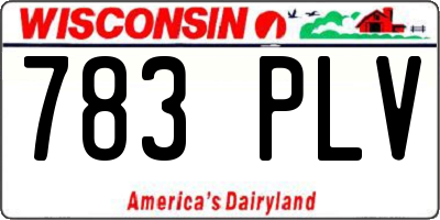 WI license plate 783PLV