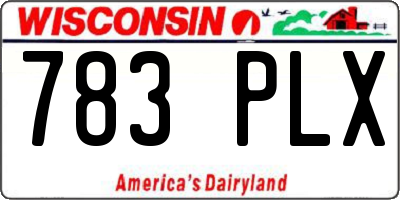 WI license plate 783PLX