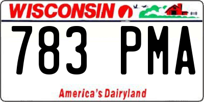 WI license plate 783PMA