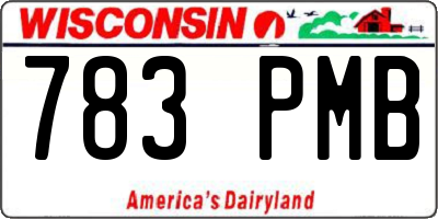 WI license plate 783PMB