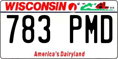 WI license plate 783PMD