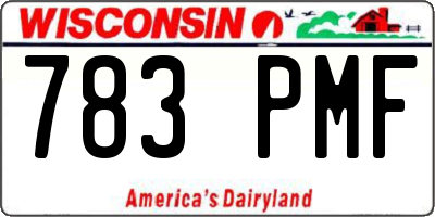 WI license plate 783PMF