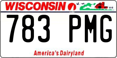 WI license plate 783PMG
