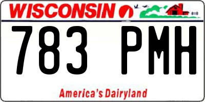 WI license plate 783PMH