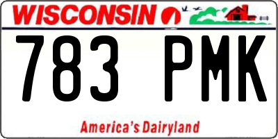 WI license plate 783PMK