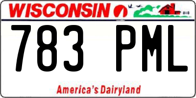 WI license plate 783PML
