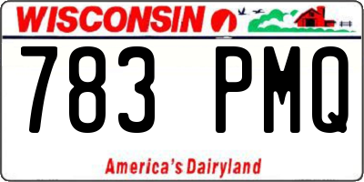 WI license plate 783PMQ