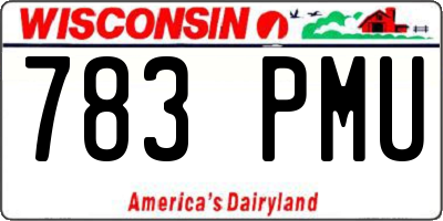 WI license plate 783PMU