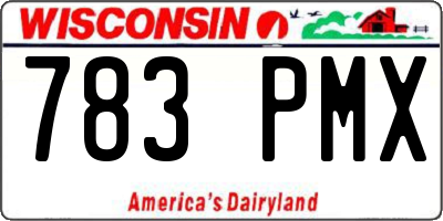 WI license plate 783PMX