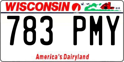 WI license plate 783PMY