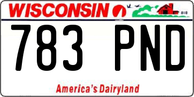 WI license plate 783PND