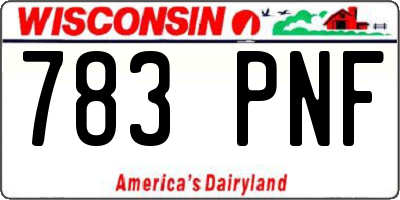 WI license plate 783PNF