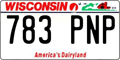 WI license plate 783PNP