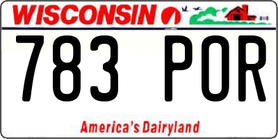 WI license plate 783POR