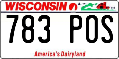 WI license plate 783POS