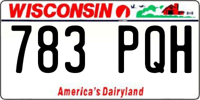 WI license plate 783PQH