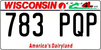 WI license plate 783PQP