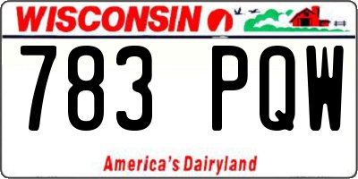 WI license plate 783PQW