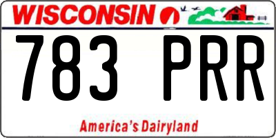 WI license plate 783PRR