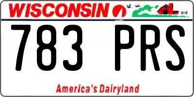 WI license plate 783PRS