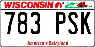 WI license plate 783PSK
