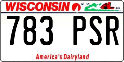 WI license plate 783PSR