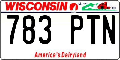 WI license plate 783PTN