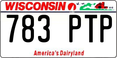 WI license plate 783PTP