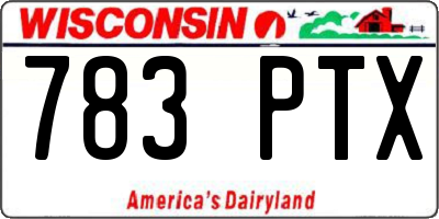 WI license plate 783PTX