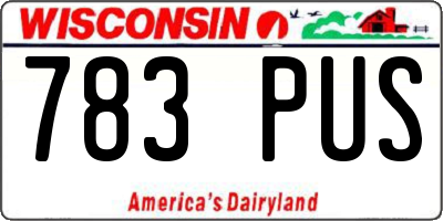 WI license plate 783PUS